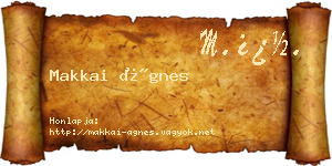 Makkai Ágnes névjegykártya